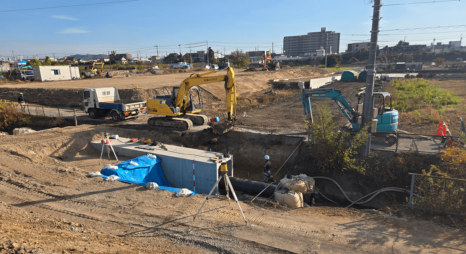 施工中現場を上から撮影した写真